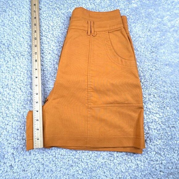 Jonathan Simkhai Winn High Waisted Linen Blend Shorts Mandarin Orange - Picture 7 of 11